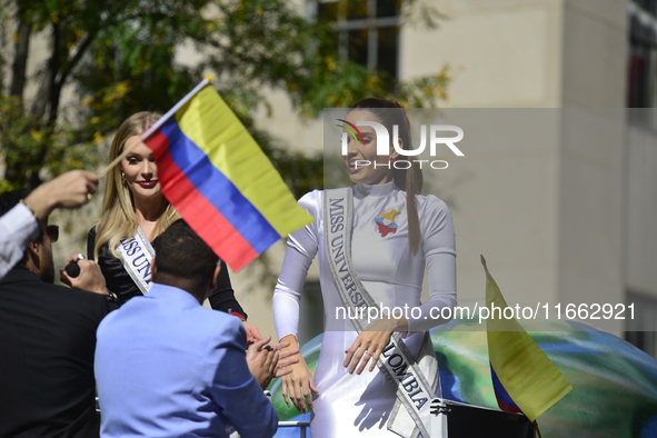 A general view of the 60th edition of the Hispanic Heritage Parade takes place on Fifth Avenue in Manhattan, New York, United States, on Oct...