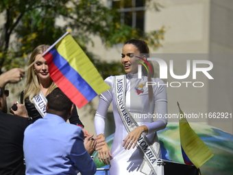 A general view of the 60th edition of the Hispanic Heritage Parade takes place on Fifth Avenue in Manhattan, New York, United States, on Oct...