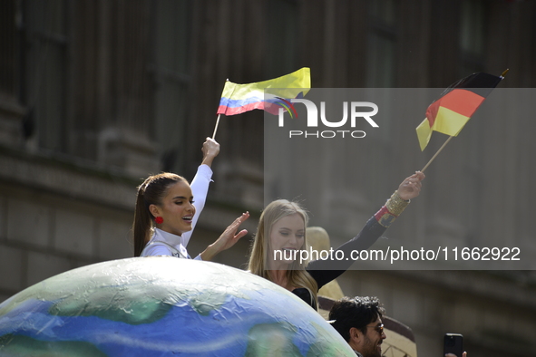 A general view of the 60th edition of the Hispanic Heritage Parade takes place on Fifth Avenue in Manhattan, New York, United States, on Oct...