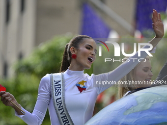 A general view of the 60th edition of the Hispanic Heritage Parade takes place on Fifth Avenue in Manhattan, New York, United States, on Oct...