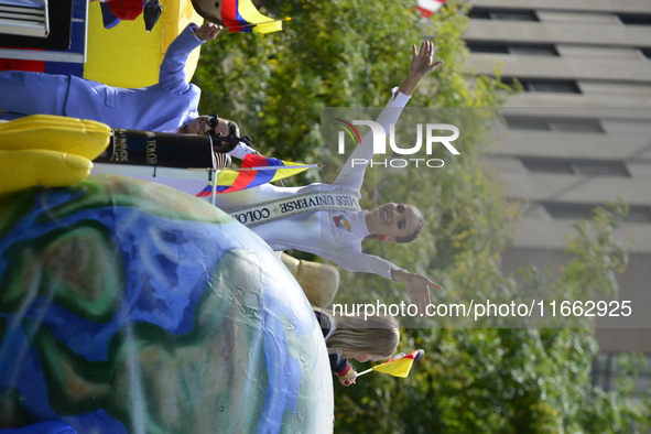 A general view of the 60th edition of the Hispanic Heritage Parade takes place on Fifth Avenue in Manhattan, New York, United States, on Oct...