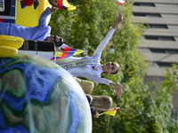 A general view of the 60th edition of the Hispanic Heritage Parade takes place on Fifth Avenue in Manhattan, New York, United States, on Oct...