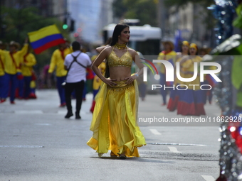 A general view of the 60th edition of the Hispanic Heritage Parade takes place on Fifth Avenue in Manhattan, New York, United States, on Oct...