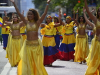 A general view of the 60th edition of the Hispanic Heritage Parade takes place on Fifth Avenue in Manhattan, New York, United States, on Oct...