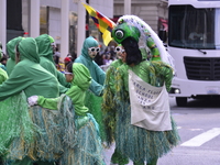 A general view of the 60th edition of the Hispanic Heritage Parade takes place on Fifth Avenue in Manhattan, New York, United States, on Oct...