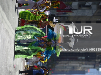 A general view of the 60th edition of the Hispanic Heritage Parade takes place on Fifth Avenue in Manhattan, New York, United States, on Oct...