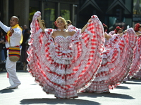 A general view of the 60th edition of the Hispanic Heritage Parade takes place on Fifth Avenue in Manhattan, New York, United States, on Oct...