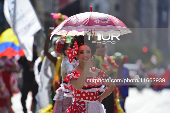 A general view of the 60th edition of the Hispanic Heritage Parade takes place on Fifth Avenue in Manhattan, New York, United States, on Oct...