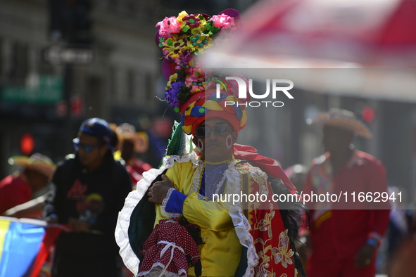 A general view of the 60th edition of the Hispanic Heritage Parade takes place on Fifth Avenue in Manhattan, New York, United States, on Oct...