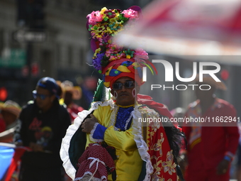 A general view of the 60th edition of the Hispanic Heritage Parade takes place on Fifth Avenue in Manhattan, New York, United States, on Oct...