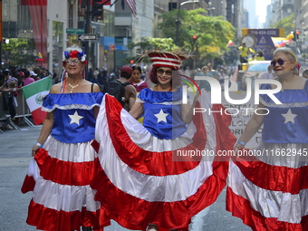 A general view of the 60th edition of the Hispanic Heritage Parade takes place on Fifth Avenue in Manhattan, New York, United States, on Oct...