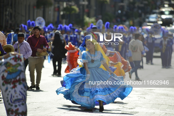 A general view of the 60th edition of the Hispanic Heritage Parade takes place on Fifth Avenue in Manhattan, New York, United States, on Oct...