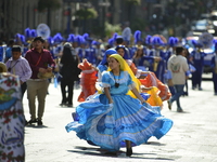 A general view of the 60th edition of the Hispanic Heritage Parade takes place on Fifth Avenue in Manhattan, New York, United States, on Oct...