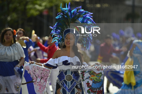 A general view of the 60th edition of the Hispanic Heritage Parade takes place on Fifth Avenue in Manhattan, New York, United States, on Oct...