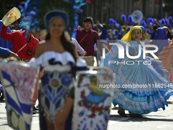 A general view of the 60th edition of the Hispanic Heritage Parade takes place on Fifth Avenue in Manhattan, New York, United States, on Oct...