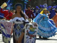 A general view of the 60th edition of the Hispanic Heritage Parade takes place on Fifth Avenue in Manhattan, New York, United States, on Oct...