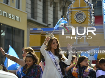 A general view of the 60th edition of the Hispanic Heritage Parade takes place on Fifth Avenue in Manhattan, New York, United States, on Oct...