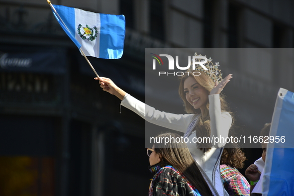 A general view of the 60th edition of the Hispanic Heritage Parade takes place on Fifth Avenue in Manhattan, New York, United States, on Oct...