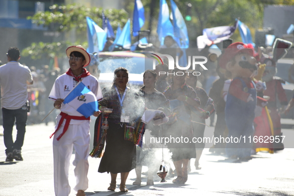 A general view of the 60th edition of the Hispanic Heritage Parade takes place on Fifth Avenue in Manhattan, New York, United States, on Oct...