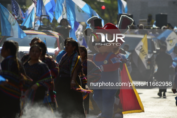 A general view of the 60th edition of the Hispanic Heritage Parade takes place on Fifth Avenue in Manhattan, New York, United States, on Oct...