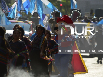 A general view of the 60th edition of the Hispanic Heritage Parade takes place on Fifth Avenue in Manhattan, New York, United States, on Oct...