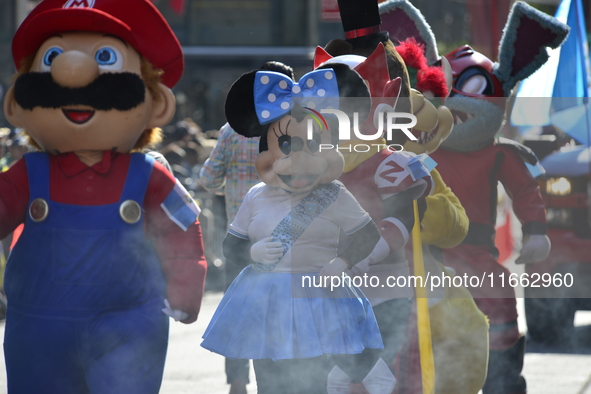 A general view of the 60th edition of the Hispanic Heritage Parade takes place on Fifth Avenue in Manhattan, New York, United States, on Oct...