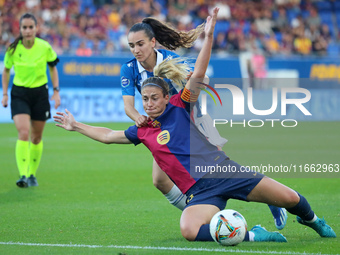 Alexia Putellas and Amaia Martinez play during the match between FC Barcelona Women and RCD Espanyol Women, corresponding to week 6 of the L...