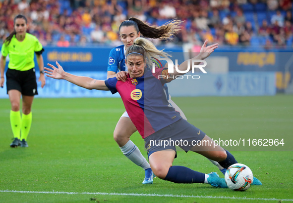 Alexia Putellas and Amaia Martinez play during the match between FC Barcelona Women and RCD Espanyol Women, corresponding to week 6 of the L...