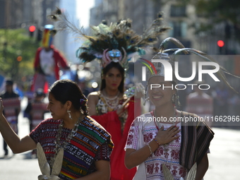 A general view of the 60th edition of the Hispanic Heritage Parade takes place on Fifth Avenue in Manhattan, New York, United States, on Oct...