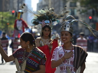 A general view of the 60th edition of the Hispanic Heritage Parade takes place on Fifth Avenue in Manhattan, New York, United States, on Oct...