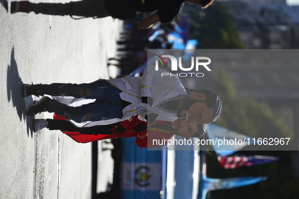 A general view of the 60th edition of the Hispanic Heritage Parade takes place on Fifth Avenue in Manhattan, New York, United States, on Oct...