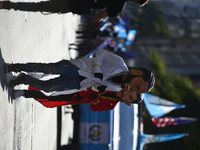 A general view of the 60th edition of the Hispanic Heritage Parade takes place on Fifth Avenue in Manhattan, New York, United States, on Oct...