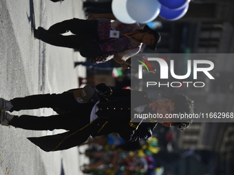 A general view of the 60th edition of the Hispanic Heritage Parade takes place on Fifth Avenue in Manhattan, New York, United States, on Oct...