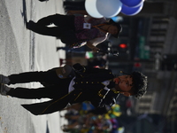 A general view of the 60th edition of the Hispanic Heritage Parade takes place on Fifth Avenue in Manhattan, New York, United States, on Oct...