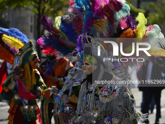 A general view of the 60th edition of the Hispanic Heritage Parade takes place on Fifth Avenue in Manhattan, New York, United States, on Oct...