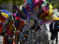 A general view of the 60th edition of the Hispanic Heritage Parade takes place on Fifth Avenue in Manhattan, New York, United States, on Oct...