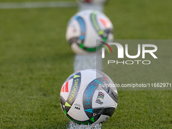 The Adidas UEFA Nations League 2024-2025 official match balls Pro are present before the UEFA Nations League, League D, Group D2 soccer matc...