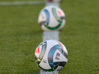 The Adidas UEFA Nations League 2024-2025 official match balls Pro are present before the UEFA Nations League, League D, Group D2 soccer matc...