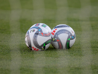 The Adidas UEFA Nations League 2024-2025 official match balls Pro are present before the UEFA Nations League, League D, Group D2 soccer matc...