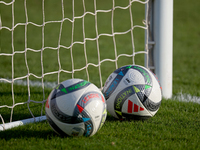 The Adidas UEFA Nations League 2024-2025 official match balls Pro are present before the UEFA Nations League, League D, Group D2 soccer matc...