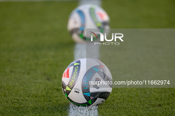 The Adidas UEFA Nations League 2024-2025 official match balls Pro are present before the UEFA Nations League, League D, Group D2 soccer matc...