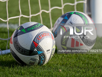 The Adidas UEFA Nations League 2024-2025 official match balls Pro are present before the UEFA Nations League, League D, Group D2 soccer matc...