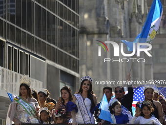 A general view of the 60th edition of the Hispanic Heritage Parade takes place on Fifth Avenue in Manhattan, New York, United States, on Oct...