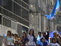 A general view of the 60th edition of the Hispanic Heritage Parade takes place on Fifth Avenue in Manhattan, New York, United States, on Oct...