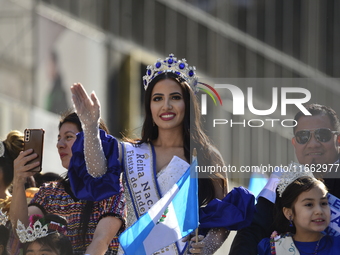 A general view of the 60th edition of the Hispanic Heritage Parade takes place on Fifth Avenue in Manhattan, New York, United States, on Oct...