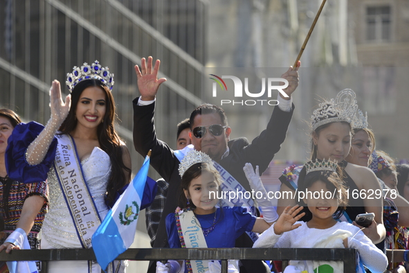 A general view of the 60th edition of the Hispanic Heritage Parade takes place on Fifth Avenue in Manhattan, New York, United States, on Oct...