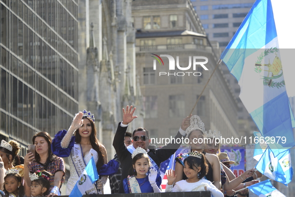 A general view of the 60th edition of the Hispanic Heritage Parade takes place on Fifth Avenue in Manhattan, New York, United States, on Oct...