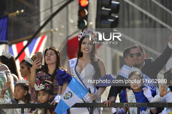 A general view of the 60th edition of the Hispanic Heritage Parade takes place on Fifth Avenue in Manhattan, New York, United States, on Oct...