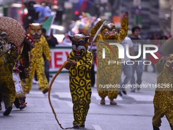 A general view of the 60th edition of the Hispanic Heritage Parade takes place on Fifth Avenue in Manhattan, New York, United States, on Oct...