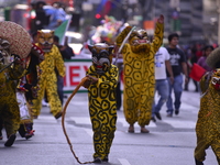 A general view of the 60th edition of the Hispanic Heritage Parade takes place on Fifth Avenue in Manhattan, New York, United States, on Oct...